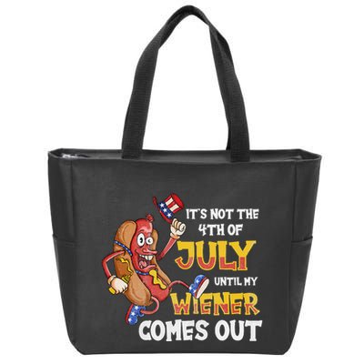 Its Not A Party Until My Wiener Comes Out 4th of July Wiener Zip Tote Bag