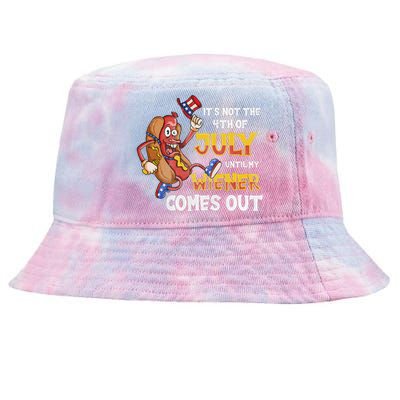 Its Not A Party Until My Wiener Comes Out 4th of July Wiener Tie-Dyed Bucket Hat