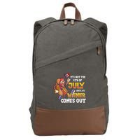 Its Not A Party Until My Wiener Comes Out 4th of July Wiener Cotton Canvas Backpack