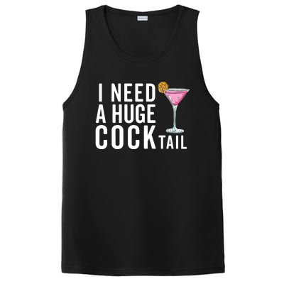 I Need A Huge Cocktail | Funny Adult Humor Drinking PosiCharge Competitor Tank