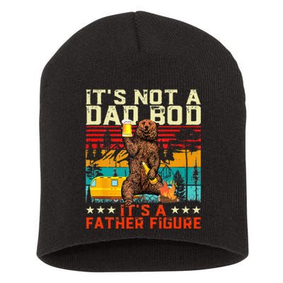 Its Not A Dad Bod Its Father Figure Funny Bear Beer Lovers Short Acrylic Beanie