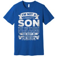 I'm Not A Perfect Son But My Crazy Mom Loves Me Gift Premium T-Shirt