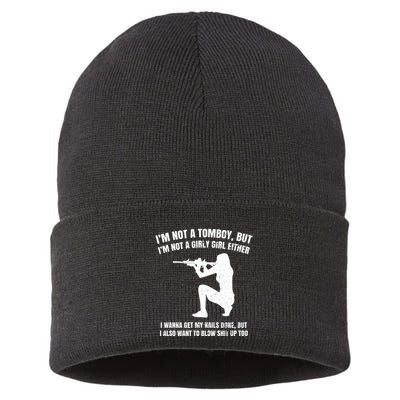 IM Not A Tomboy But IM Not A Girly Girl Either Sustainable Knit Beanie