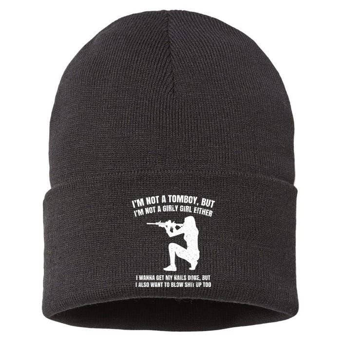 IM Not A Tomboy But IM Not A Girly Girl Either Sustainable Knit Beanie