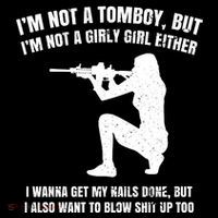 IM Not A Tomboy But IM Not A Girly Girl Either Pom Pom 12in Knit Beanie