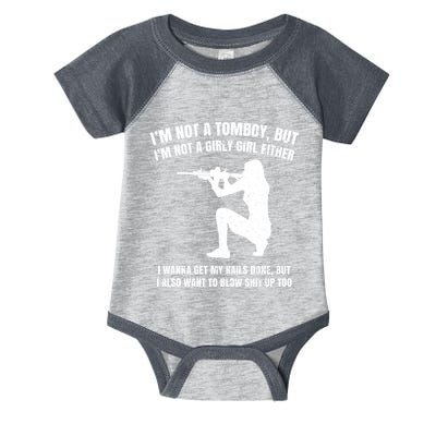 IM Not A Tomboy But IM Not A Girly Girl Either Infant Baby Jersey Bodysuit