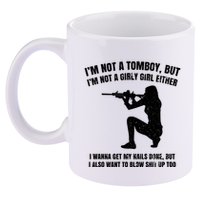IM Not A Tomboy But IM Not A Girly Girl Either 11oz C Handle Ceramic Mug