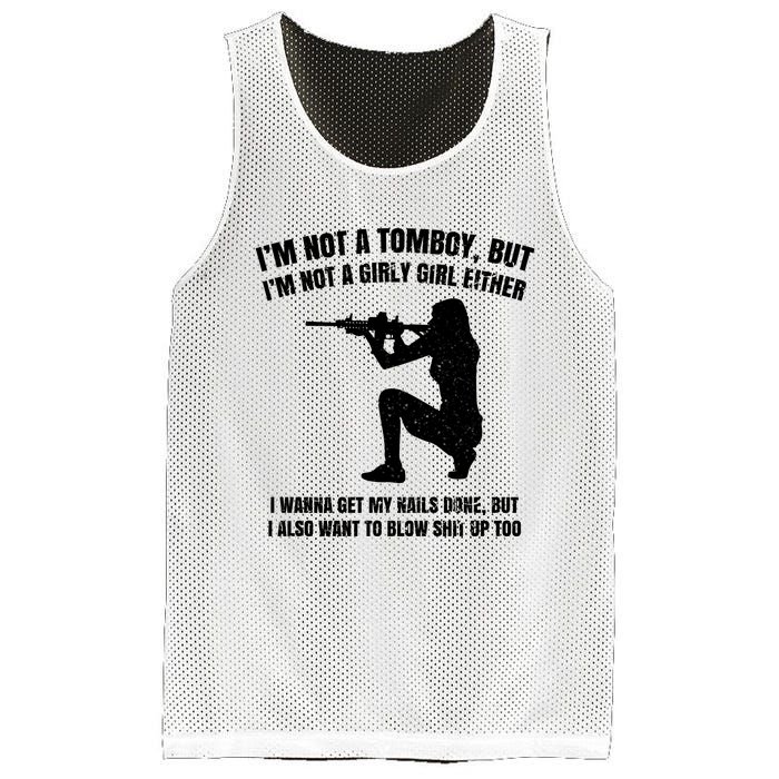 IM Not A Tomboy But IM Not A Girly Girl Either Mesh Reversible Basketball Jersey Tank