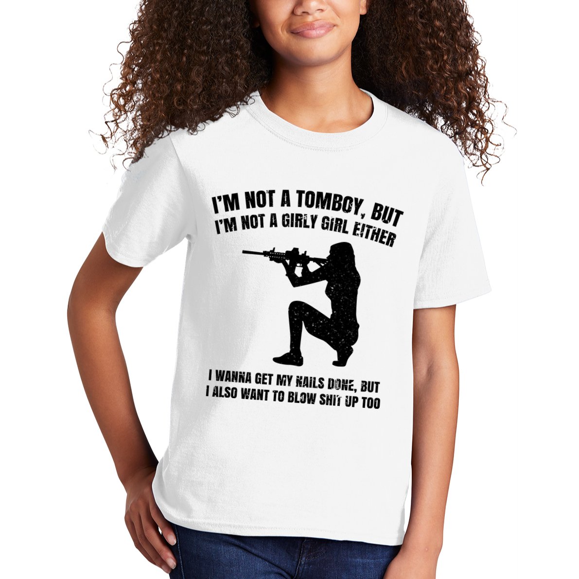IM Not A Tomboy But IM Not A Girly Girl Either Kids T-Shirt