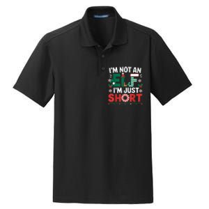 IM Not An Elf Im Just Short Funny Christmas Matching Family Dry Zone Grid Polo