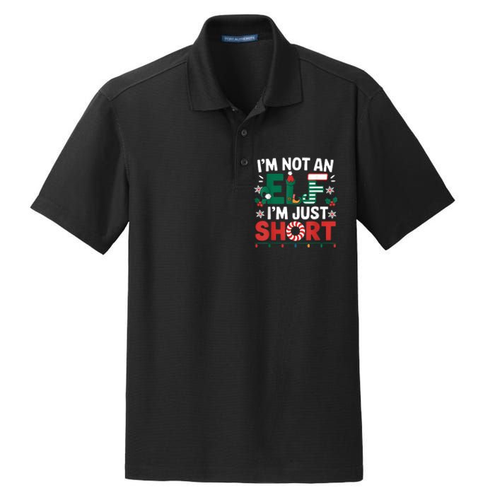 IM Not An Elf Im Just Short Funny Christmas Matching Family Dry Zone Grid Polo