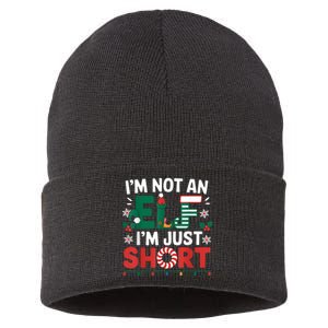 IM Not An Elf Im Just Short Funny Christmas Matching Family Sustainable Knit Beanie