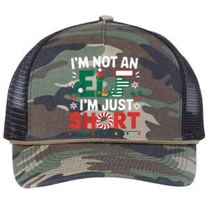 IM Not An Elf Im Just Short Funny Christmas Matching Family Retro Rope Trucker Hat Cap