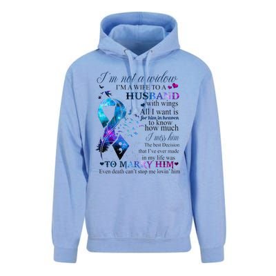 IM Not A Widow IM A Wife To A Beautiful Husband With Wings Unisex Surf Hoodie