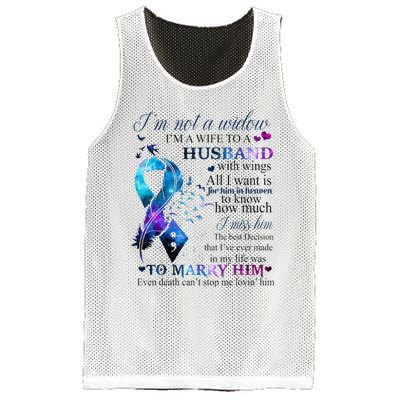 IM Not A Widow IM A Wife To A Beautiful Husband With Wings Mesh Reversible Basketball Jersey Tank