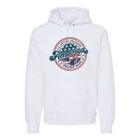 Ill Never Abandon America Patriotic Logo Donald Trump 2024 Premium Hoodie