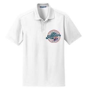 Ill Never Abandon America Patriotic Logo Donald Trump 2024 Dry Zone Grid Polo