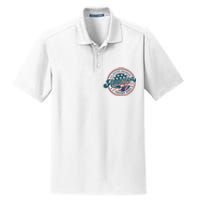 Ill Never Abandon America Patriotic Logo Donald Trump 2024 Dry Zone Grid Polo