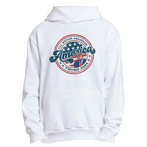 Ill Never Abandon America Patriotic Logo Donald Trump 2024 Urban Pullover Hoodie