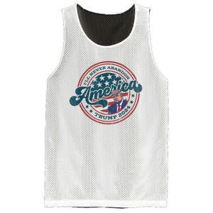 Ill Never Abandon America Patriotic Logo Donald Trump 2024 Mesh Reversible Basketball Jersey Tank