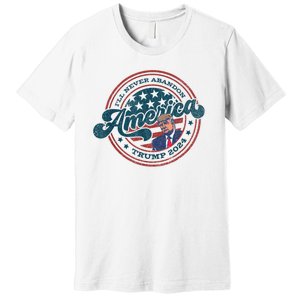 Ill Never Abandon America Patriotic Logo Donald Trump 2024 Premium T-Shirt