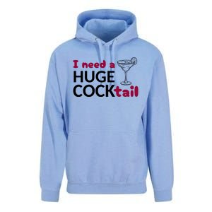 I Need A Huge Cocktail Funny Adult Humor Drinking Unisex Surf Hoodie