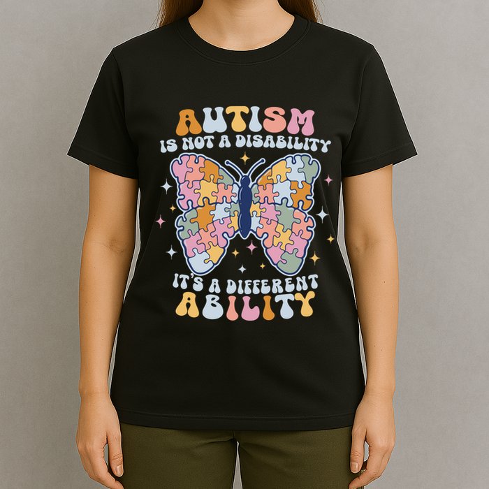 Its Not A Disability Its A Different Ability Butterfly T-Shirt