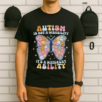 Its Not A Disability Its A Different Ability Butterfly T-Shirt