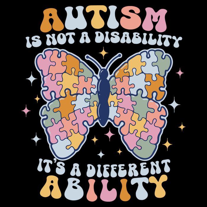Its Not A Disability Its A Different Ability Butterfly Flat Bill Trucker Hat