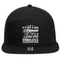 Its Not A Gun Meme Funny Its Not A Gun 7 Panel Mesh Trucker Snapback Hat