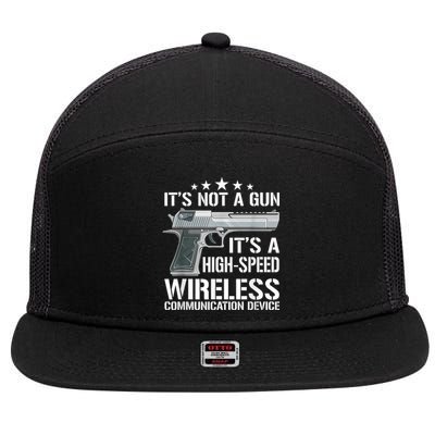 Its Not A Gun Meme Funny Its Not A Gun 7 Panel Mesh Trucker Snapback Hat