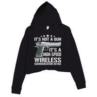 Its Not A Gun Meme Funny Its Not A Gun Crop Fleece Hoodie