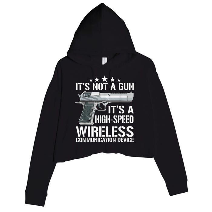 Its Not A Gun Meme Funny Its Not A Gun Crop Fleece Hoodie