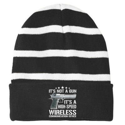 Its Not A Gun Meme Funny Its Not A Gun Striped Beanie with Solid Band