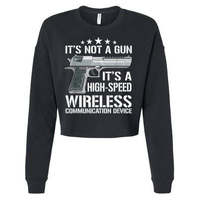 Its Not A Gun Meme Funny Its Not A Gun Cropped Pullover Crew