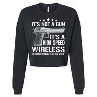 Its Not A Gun Meme Funny Its Not A Gun Cropped Pullover Crew