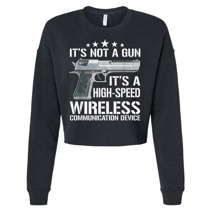 Its Not A Gun Meme Funny Its Not A Gun Cropped Pullover Crew