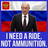 I Need A Ride Not Ammunition Funny Putin Meme Ukraine 16 in Basic Backpack