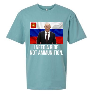 I Need A Ride Not Ammunition Funny Putin Meme Ukraine Sueded Cloud Jersey T-Shirt