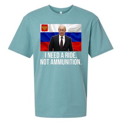 I Need A Ride Not Ammunition Funny Putin Meme Ukraine Sueded Cloud Jersey T-Shirt