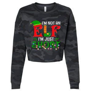 IM Not An Elf IM Just Short Christmas Elf Costume Xmas Cropped Pullover Crew