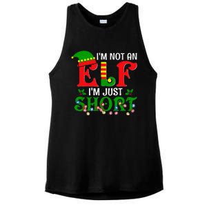 IM Not An Elf IM Just Short Christmas Elf Costume Xmas Ladies PosiCharge Tri-Blend Wicking Tank