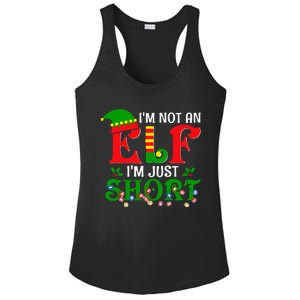 IM Not An Elf IM Just Short Christmas Elf Costume Xmas Ladies PosiCharge Competitor Racerback Tank