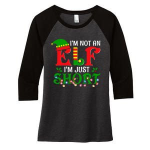 IM Not An Elf IM Just Short Christmas Elf Costume Xmas Women's Tri-Blend 3/4-Sleeve Raglan Shirt