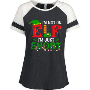 IM Not An Elf IM Just Short Christmas Elf Costume Xmas Enza Ladies Jersey Colorblock Tee