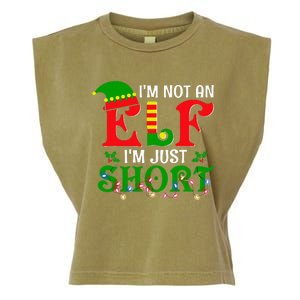 IM Not An Elf IM Just Short Christmas Elf Costume Xmas Garment-Dyed Women's Muscle Tee