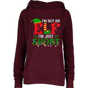 IM Not An Elf IM Just Short Christmas Elf Costume Xmas Womens Funnel Neck Pullover Hood