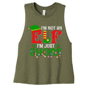 IM Not An Elf IM Just Short Christmas Elf Costume Xmas Women's Racerback Cropped Tank