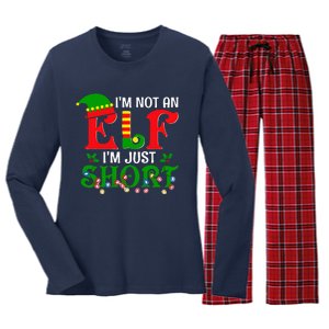 IM Not An Elf IM Just Short Christmas Elf Costume Xmas Women's Long Sleeve Flannel Pajama Set 