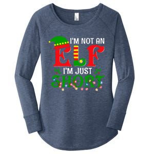 IM Not An Elf IM Just Short Christmas Elf Costume Xmas Women's Perfect Tri Tunic Long Sleeve Shirt